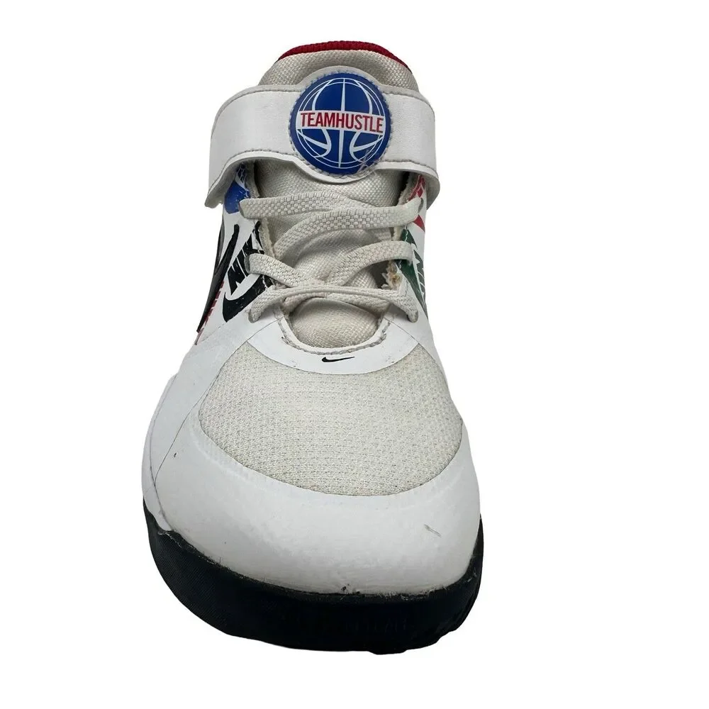 Nike Team Hustle Basketball Shoes Size US 2.5Y Red White Blue CW5816-100